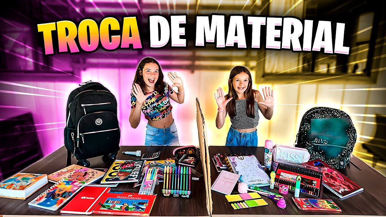DESAFIO MALUCO: TROCANDO  MATERIAL ESCOLAR 2025 *quem levou a melhor?* #materialescolar