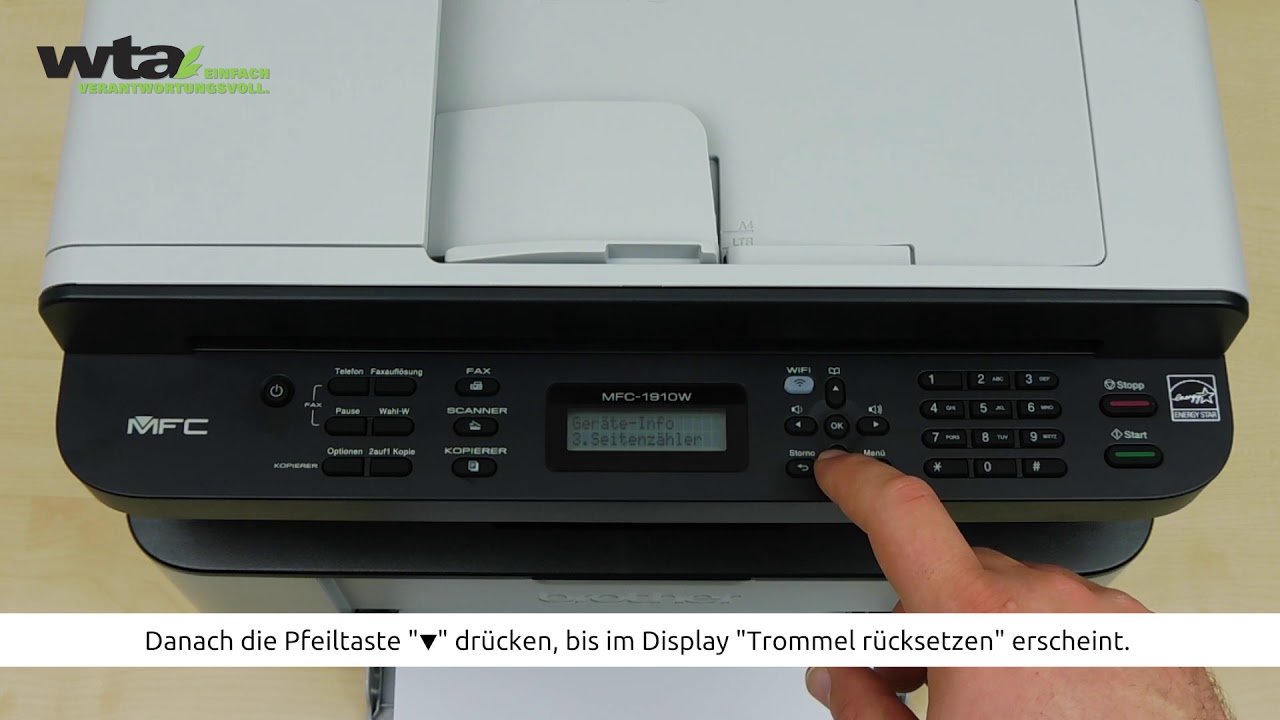 Anleitung Toner Reset TN-1050 für Brother MFC-1810/1815/1910/1911