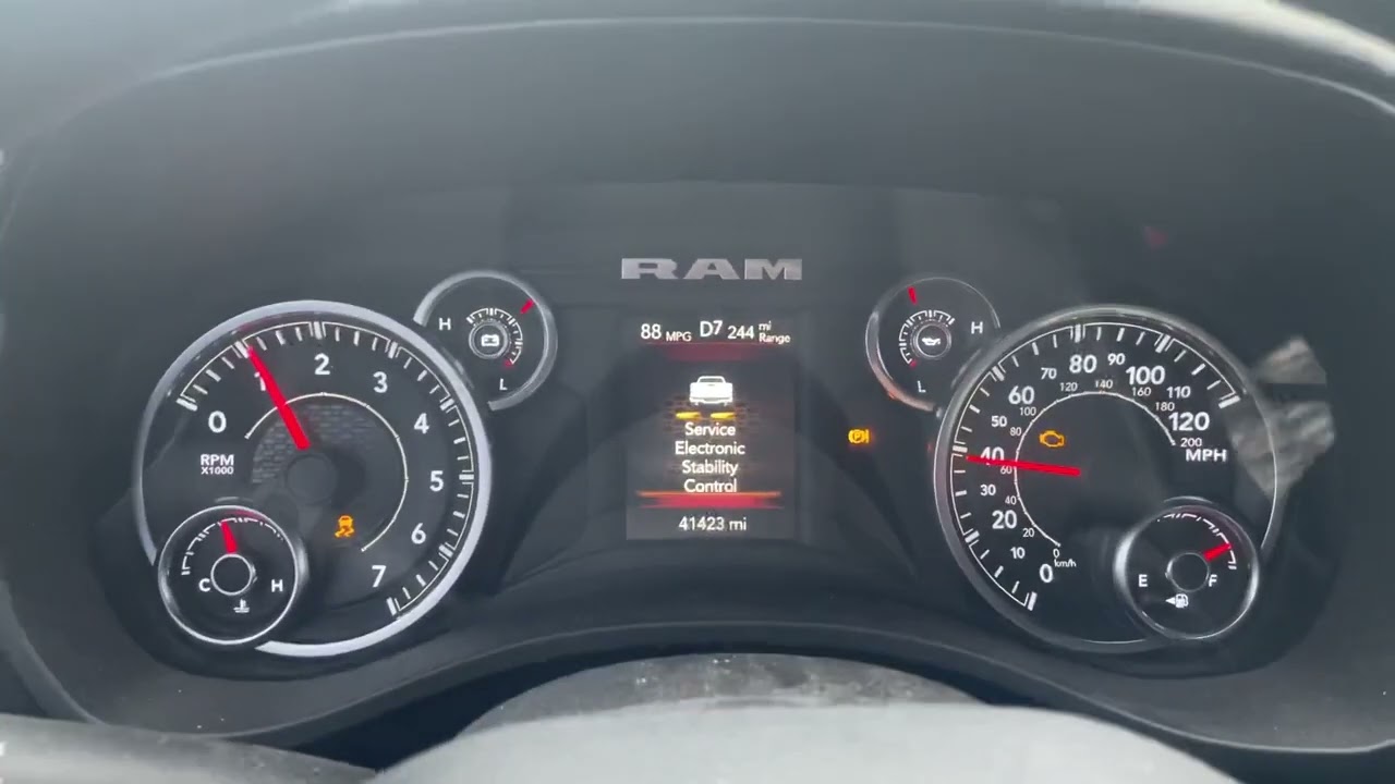 2019 Ram 1500- Service Shifter, Electronic Stability Control, Check Engine, Dash resetting.