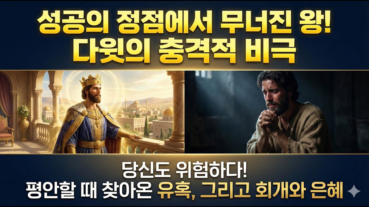 [성경이야기]다윗과 밧세바 – 성공의 정점에서 무너진 왕! 평안할 때 찾아온 유혹, 그리고 회개와 하나님의 은혜!