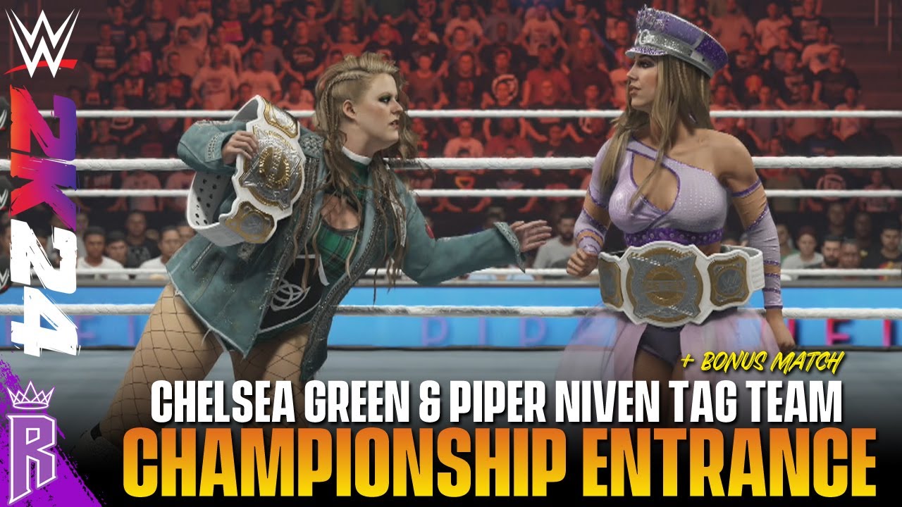 WWE 2K24: Chelsea Green & Piper Niven Tag Team Championship Entrance + Bonus Match #WWE2K24