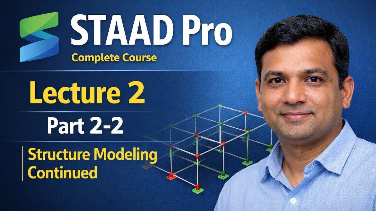 In this video, we continue STAAD Pro Lecture 2 – Part 2-2.Topics covered: