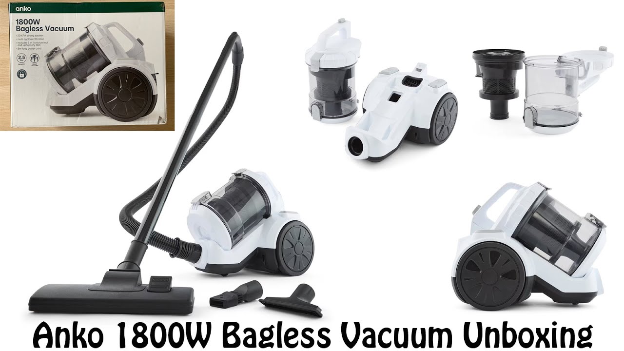 Пылесос Anko 1800 Вт без мешка для сбора пыли, мощность всасывания 20 кПа, объем пылесборника 2,5...