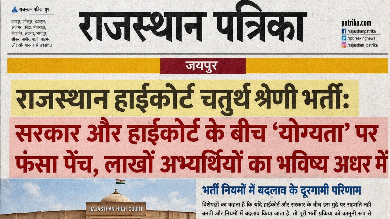 Rajasthan High Court Group D Vacancy Big Update | High Court Group D Exam Date