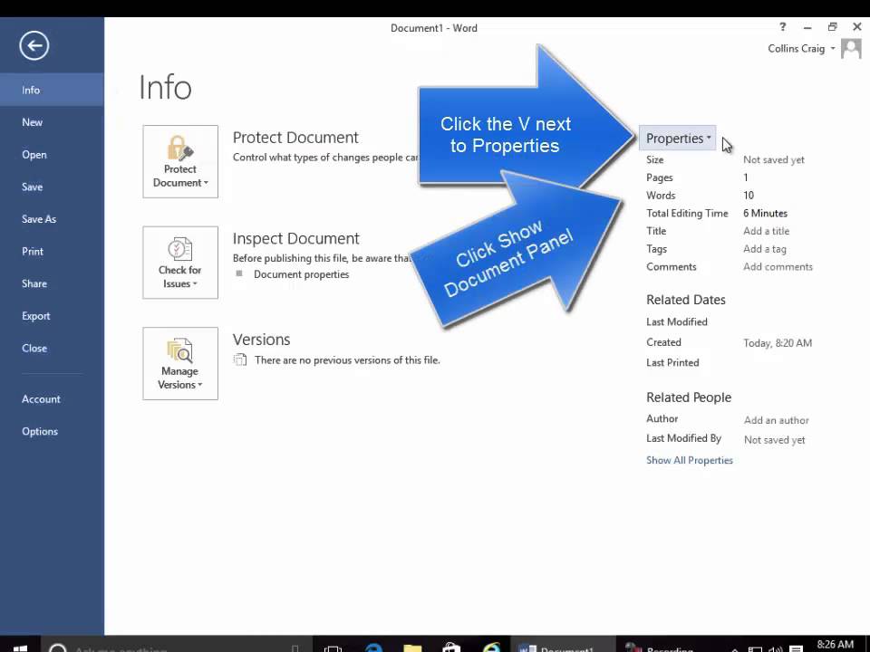 Changing Word Document Properties