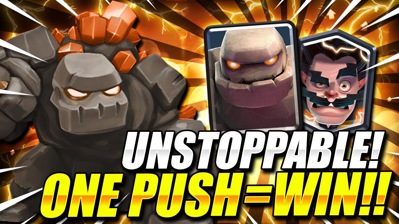 INSANE!! STRONGEST NEW GOLEM DECK WINS IN ONE PUSH ONLY!! - Clash Royale