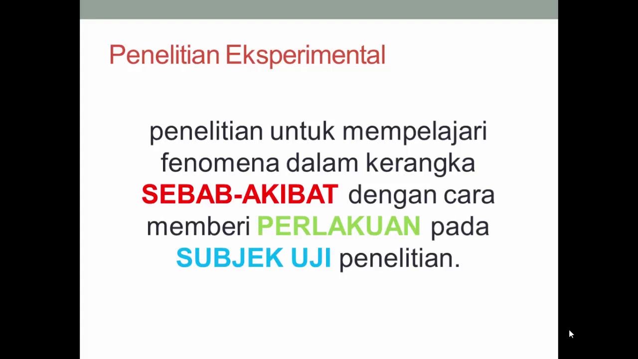 Apa itu penelitian eksperimental???