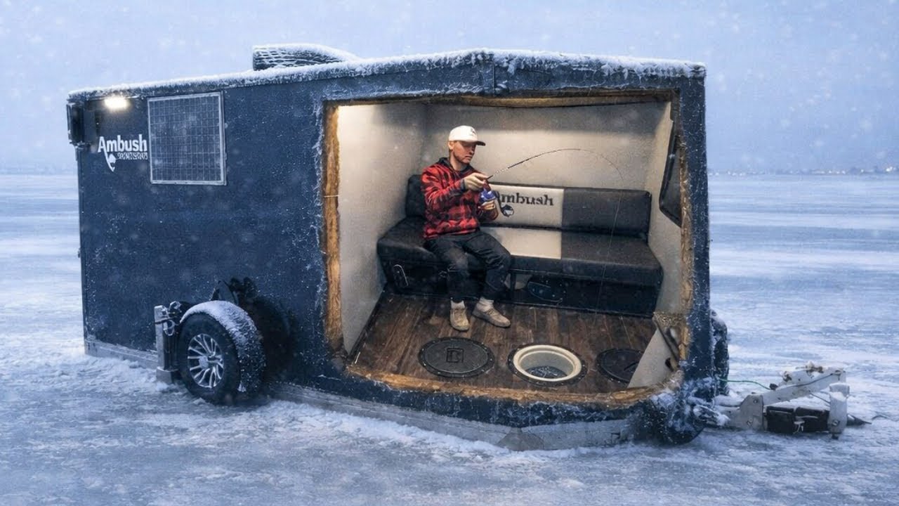 72 Hours Ice Camping in an Insulated Ice House!