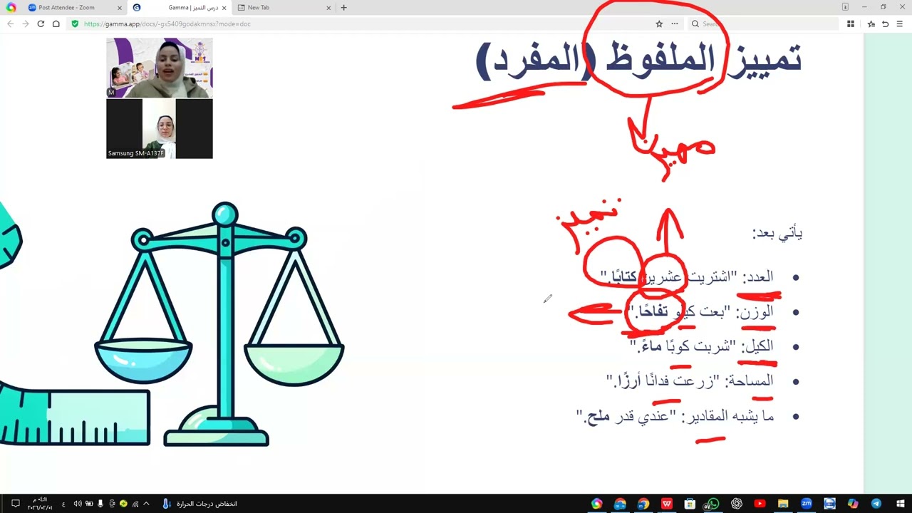 الحصة التجريبية| لغة عربية| التميز وأنواعه  