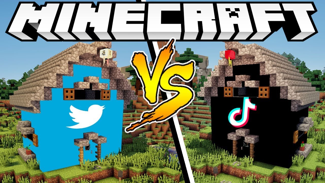 TIKTOK HOUSE VS TWITTER HOUSE - Minecraft