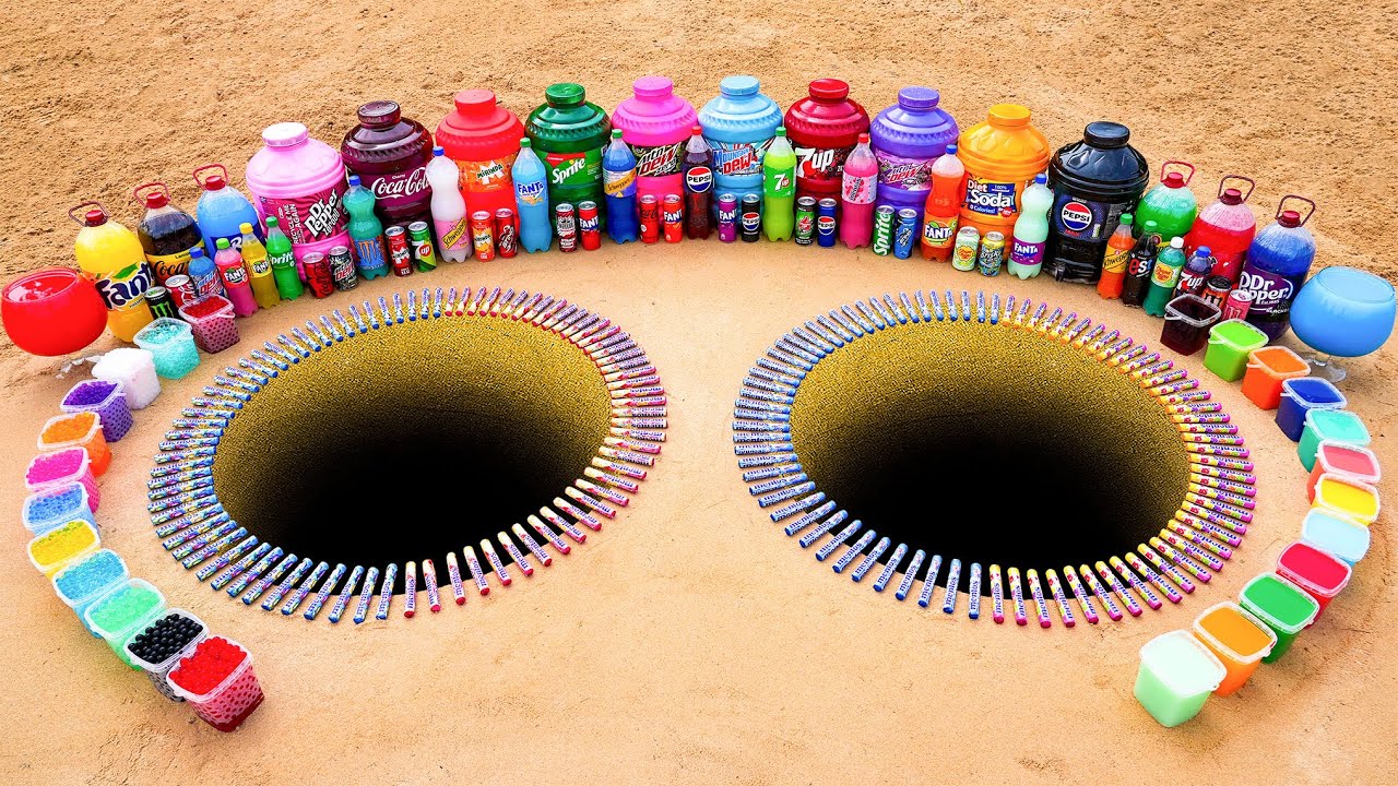 EXPERIMENT: XXL Coca Cola Rocket vs Mentos and Cola, Pepsi, Mirinda, 7up, Soda Underground