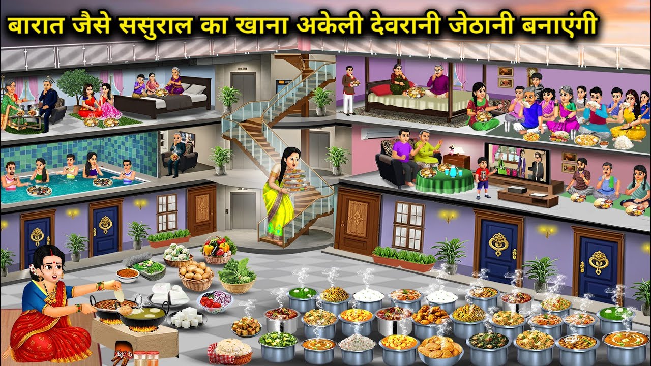 बारात जैसे ससुराल का खाना अकेली देवरानी जेठानी बनाएंगी | The sister-in-law and sister-in-law will...