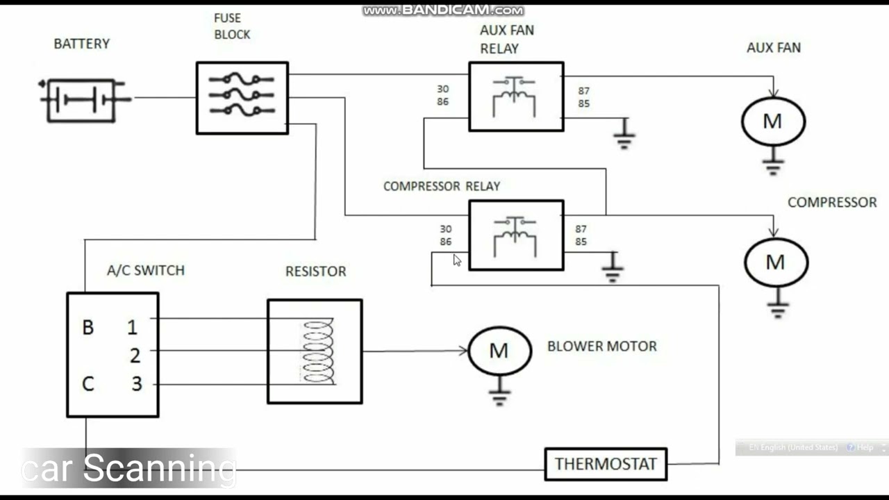 Car A/C wiring Diagram.