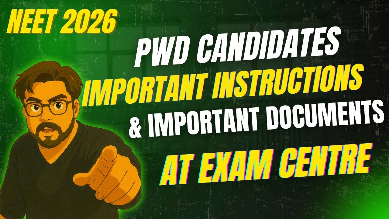 PwD Candidates Neet 2026 Examination Important Instructions Important Documents UDID Disability Card