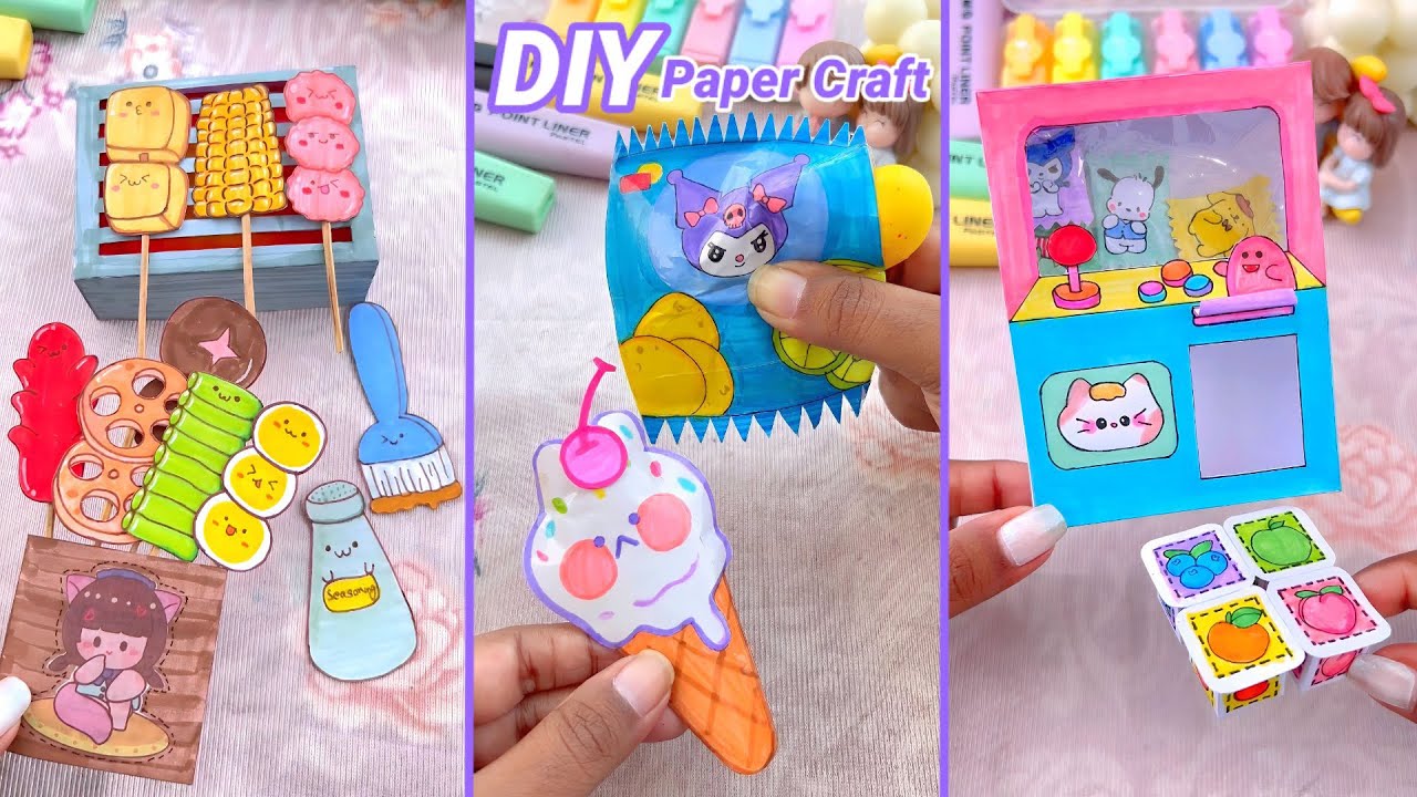 DIY Miniature Crafts Idea / Easy Craft Ideas / miniature food /school hacks / paper craft #diy