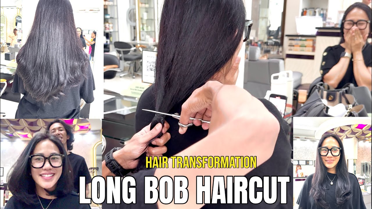 LONG BOB HAIRCUT | MEDIUM HAIRCUT | potong rambut medium | Hair transformation 2025 | DIY | ASMR