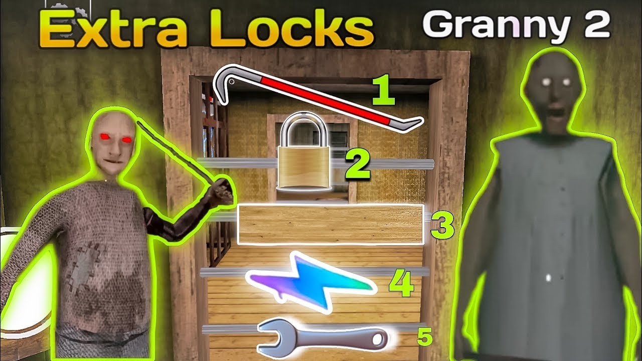 Escape in granny chapter two with extra lock #granny #ghost #granny2 #grannygame 