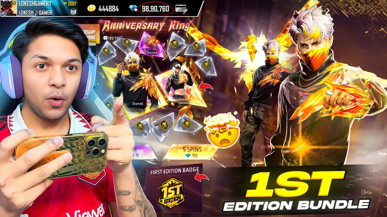 Free Fire 9th Anniversary First Edition Evo Bundle 😱 50,000 Diamonds 💎 Wasting Garena Free Fire 