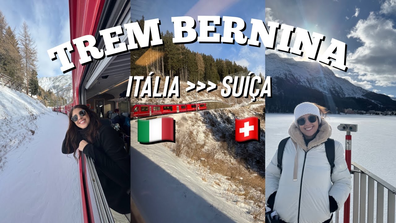 Vlog no famoso Trem Bernina: Da Itália até a Suiça com dicas e roteiros completos.
