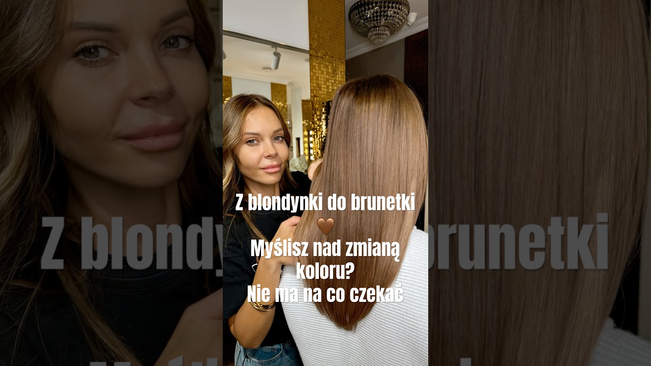 ZOBACZ jak nasza klientka z blondynki staje się brunetką! Mega zmiana😱 #hair #fryzjer