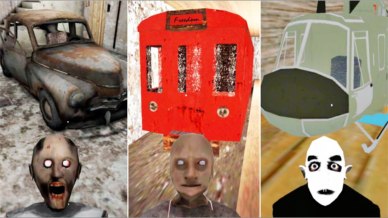 Granny 1 In Train Helicopter Car Escape