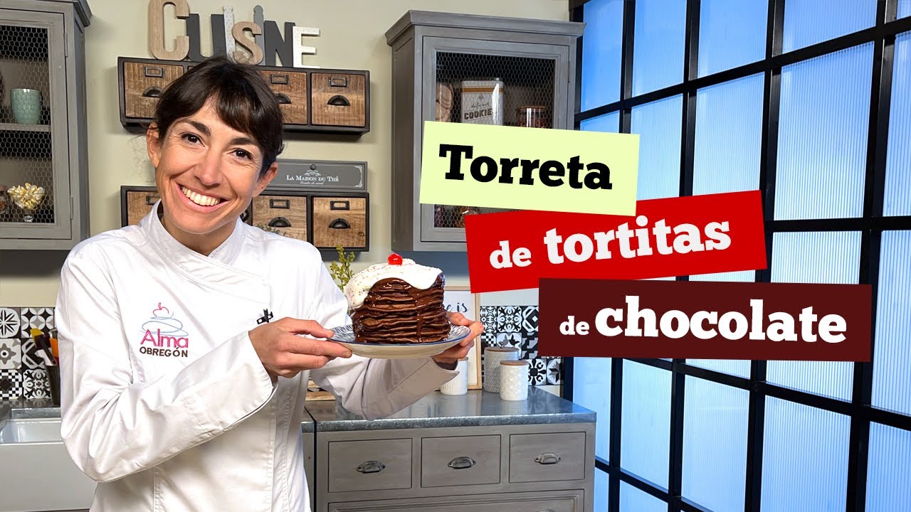 Torreta de tortitas de chocolate