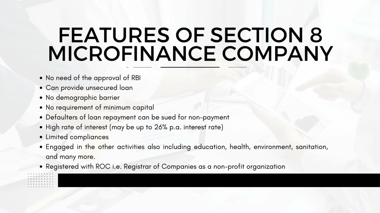 Section 8 Microfinance Company Registration Process