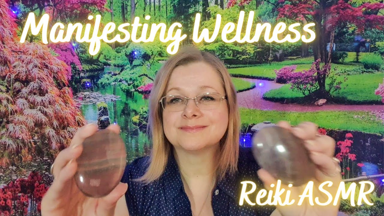 Reiki to manifest wellness. Asmr Fluorite crystal healing