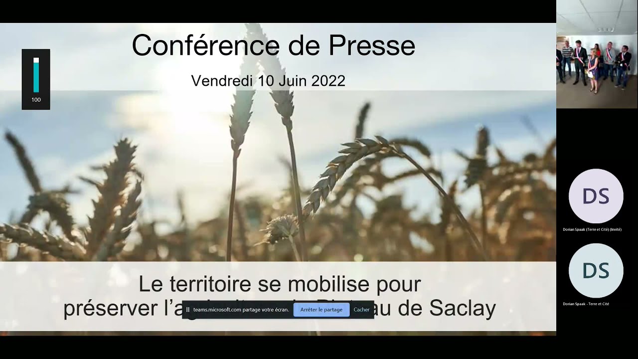 Maires et Agriculteurs du Plateau de Saclay - Conférence de presse du 10 juin 2022