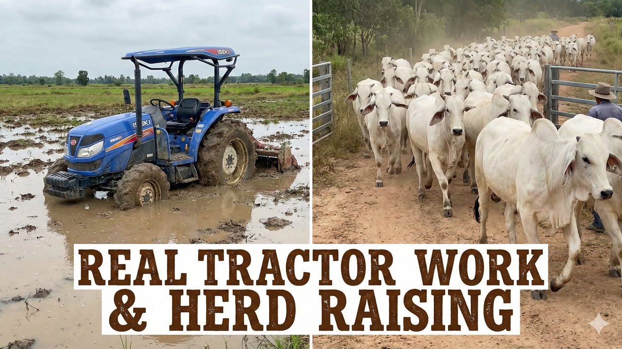 Daily Life on a Cattle Farm: Herd Grazing & Nature Sounds