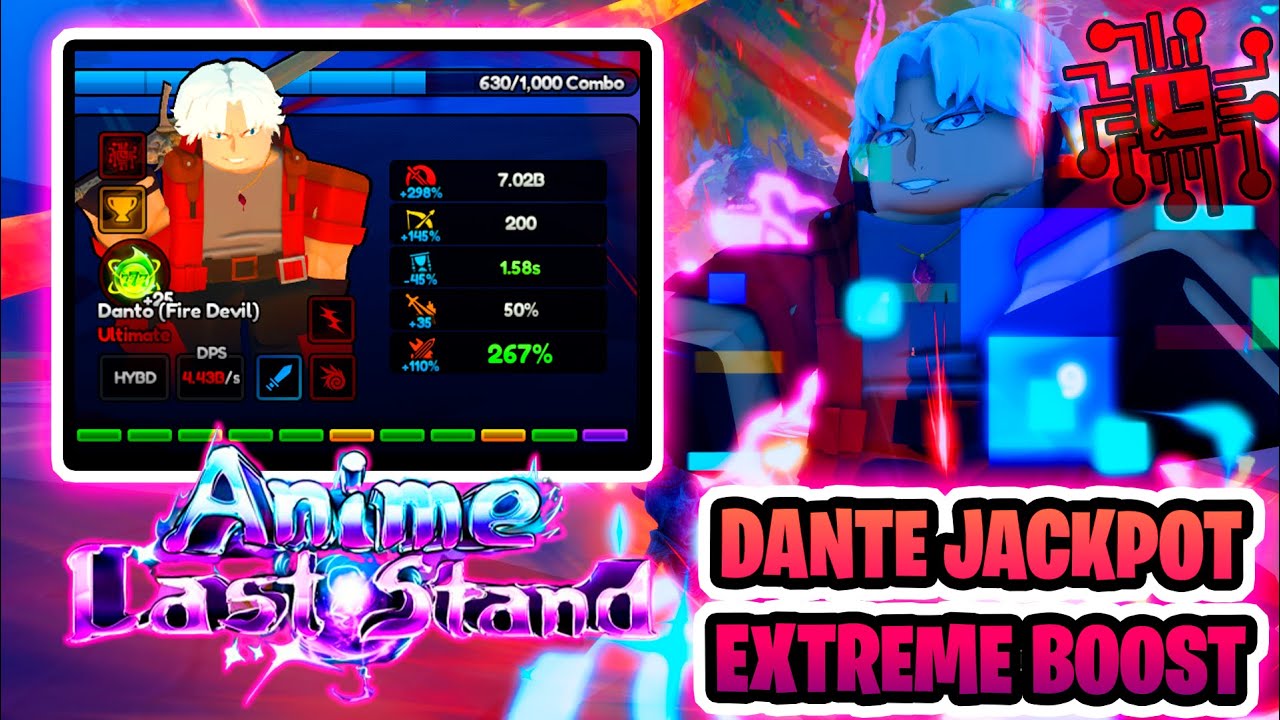 😈DANTE JACKPOT EXTREME BOOST en ANIME LAST STAND [SHOWCASE]  #roblox