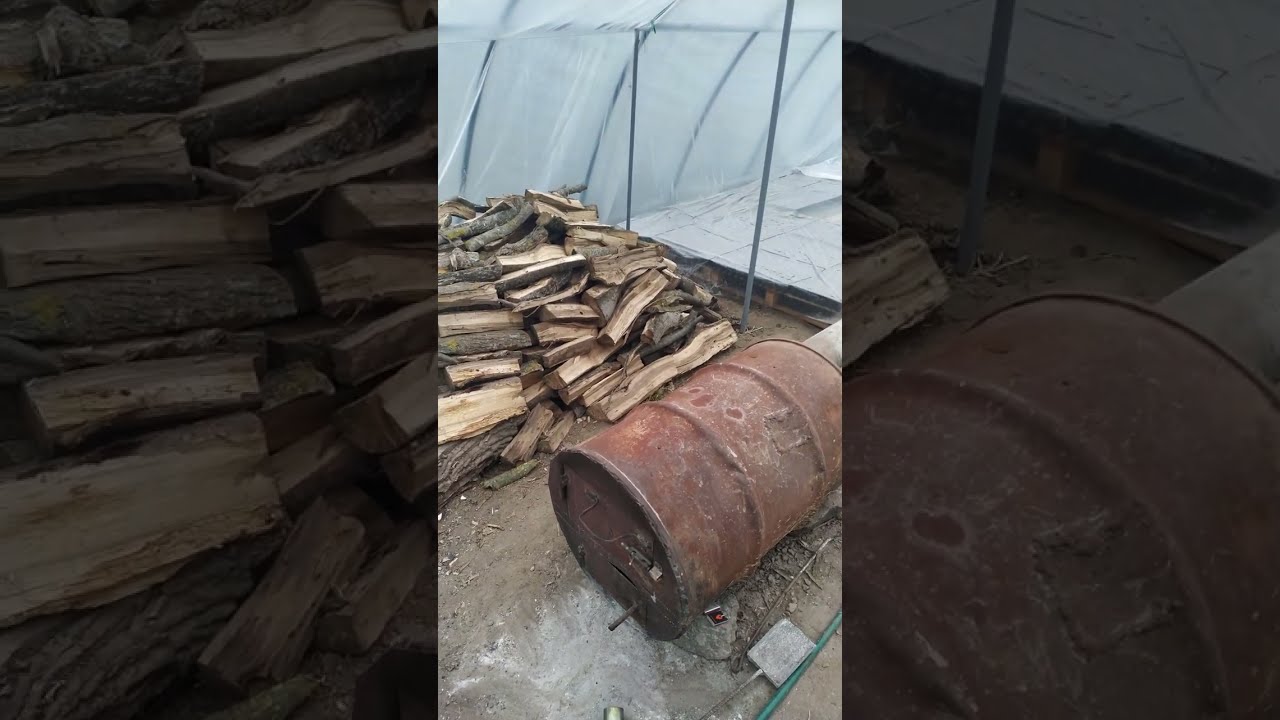Опалення теплиці із 200 літрової металевої діжки та труби довжиною 20 метрів