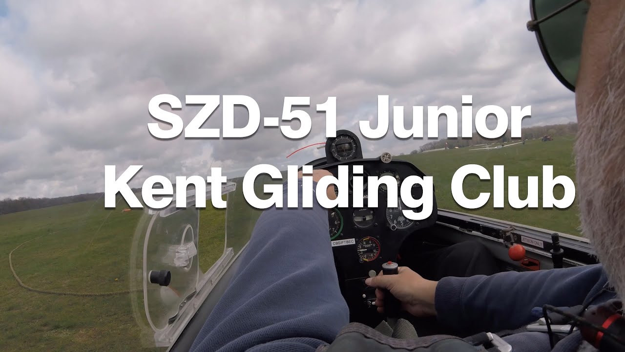 Short flight in the SZD-51 Junior. Location: Kent Gliding Club.