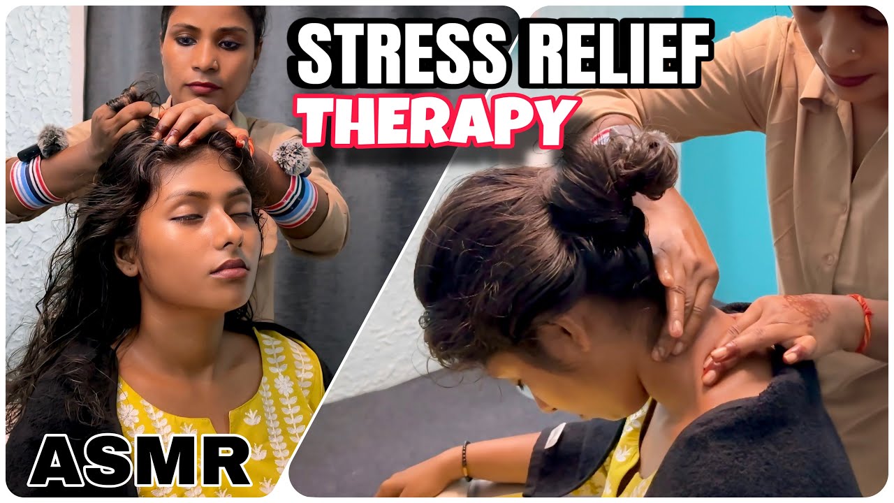 HEAD FOREHEAD NECK BACK Massage to Relief Stress and Relax Your Body & Mind | Masseuse Rinki #asmr