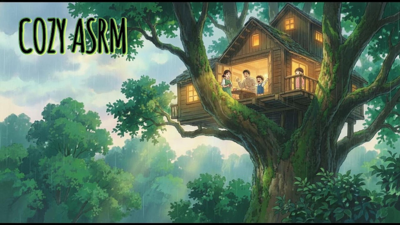 Heavy Rain at the Treehouse 🍲 Cooking a Warm, Hearty Stew | Ghibli Style ASMR