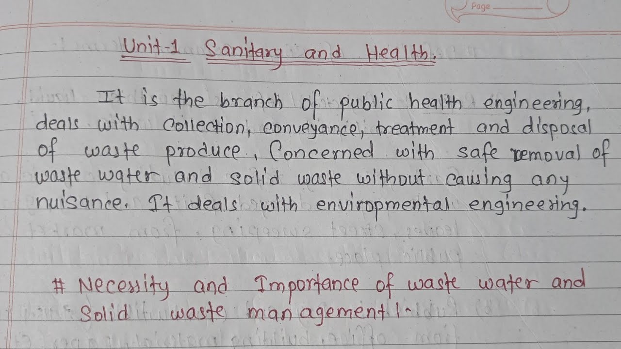 SANITARY ENGINEERING 5TH SEM UNIT 1 NOTES || @Er.dipesh186