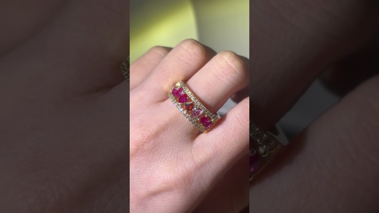SHot Pink Multi-Shaped Women's Wedding Ring - Sotiya.com 