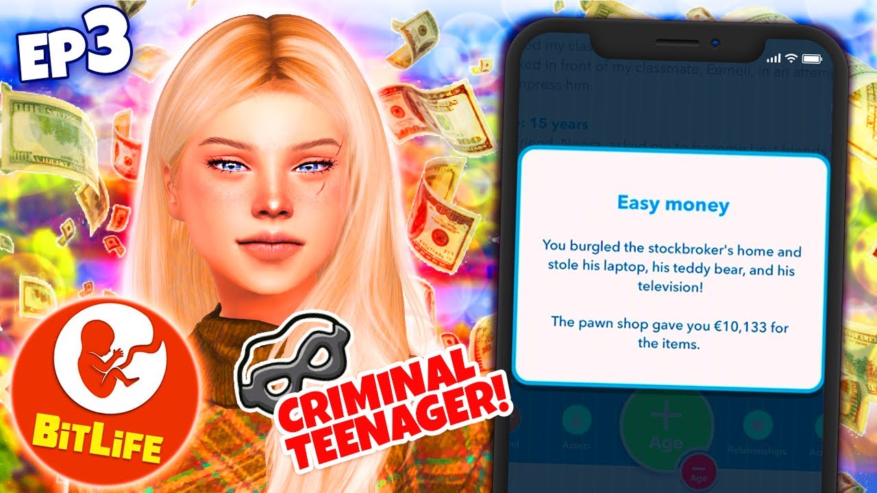 SMOOTH CRIMINAL!? 💸 - Bitlife Controls My Sims! #3