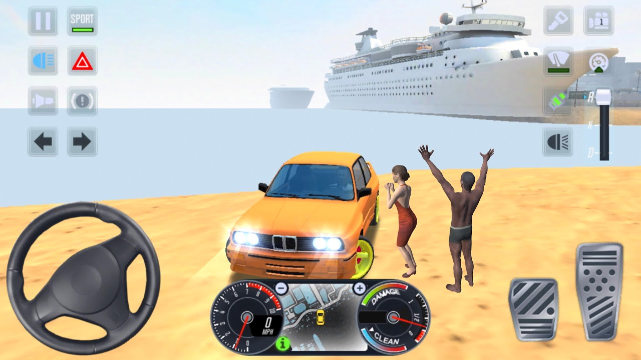 Taxi Sim 2020 🚖👮🏻‍♂️ CITY CAR E30 BMW BEACH UBER DRIVER GAME - Car Games 3D Android iOS