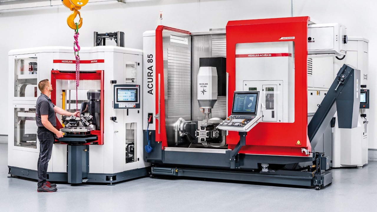 HEDELIUS CNC machining centre ACURA 85 + MARATHON SR518 + STANDBY magazine (English Version)