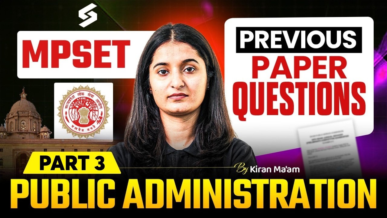 MP SET Public Administration Previous Year Question Paper |MPSET Public Administration PYQ |Kiran #3