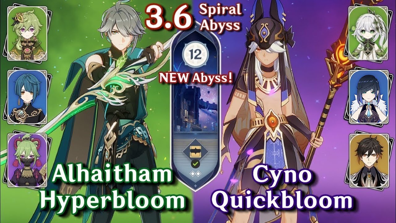 NEW Spiral Abyss 3.6 - C0 Alhaitham Hyperbloom & C0 Cyno Quickbloom | Floor 12 9 Star Genshin Impact