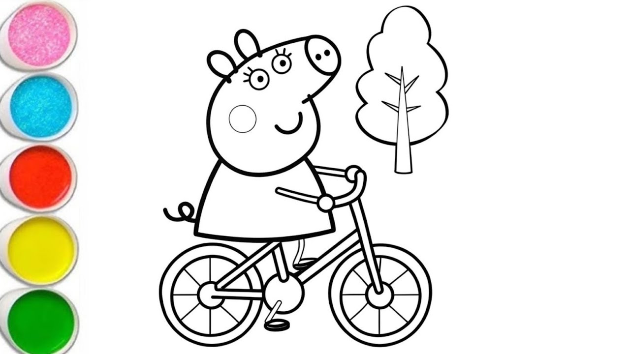Peppa Pig Drawing for kids|How to draw peppa pig drawing easy|peppa pig with colour 