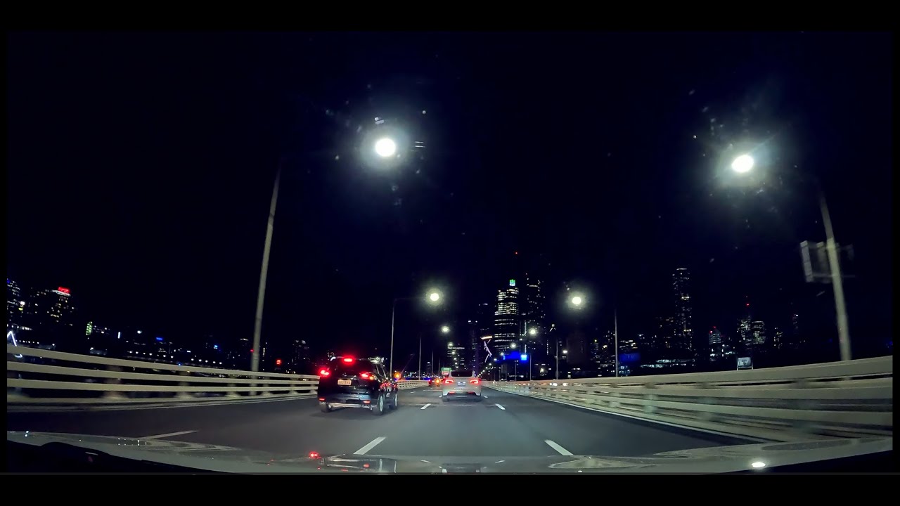 4K GoPro 11 - Brisbane M3 to City Centre Night Cruise - Toyota Camry