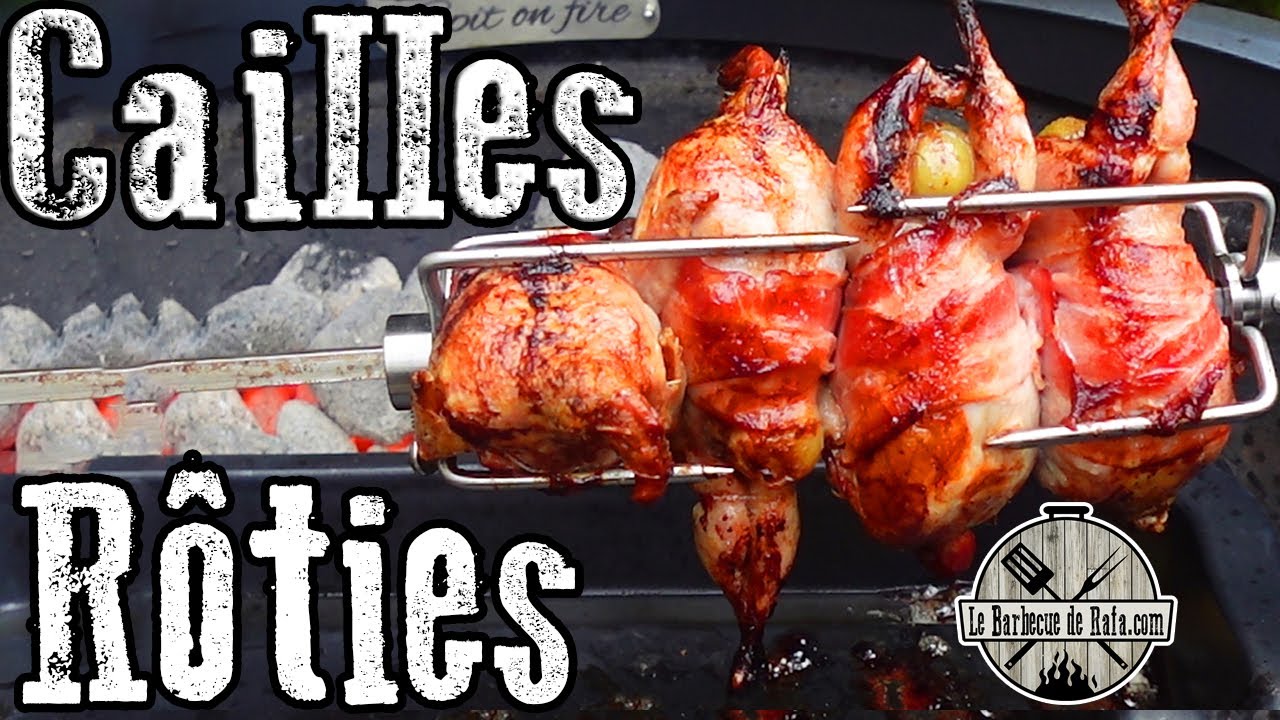 Cailles au Lard et aux raisins à la Rotissoire | Spit on Fire 🍗🔥🐔 #broche #rotisserie #barbecue