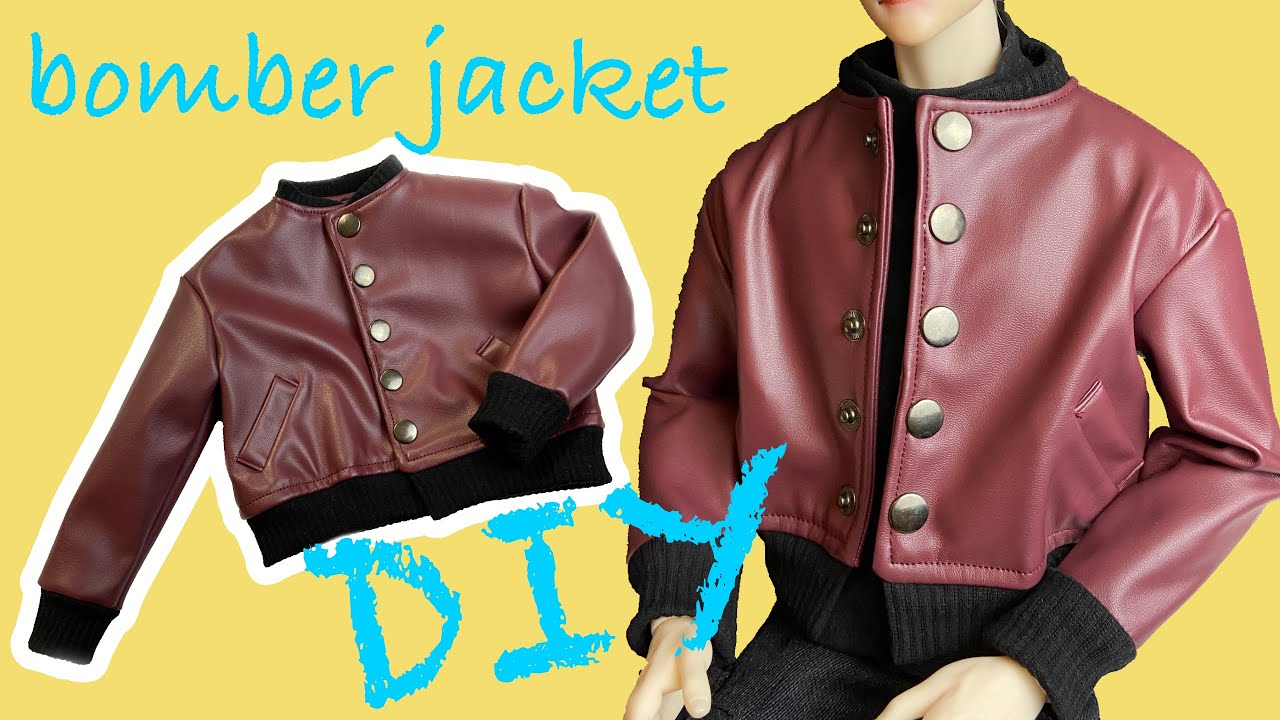 DIY Bomber Jacket | How to DIY a Classic Bomber Jacket/Free Pattern/BJD/doll cloth 【cc sub】