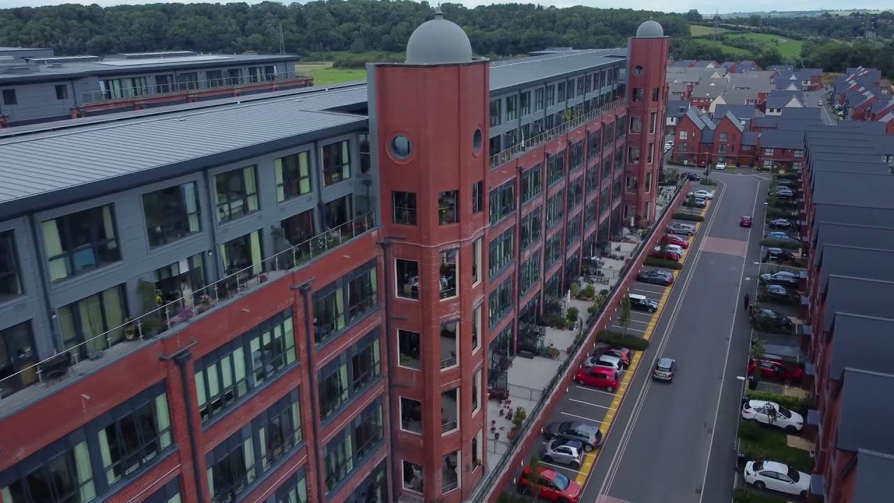 An aerial tour of The Chocolate Quarter retirement village in Keynsham.