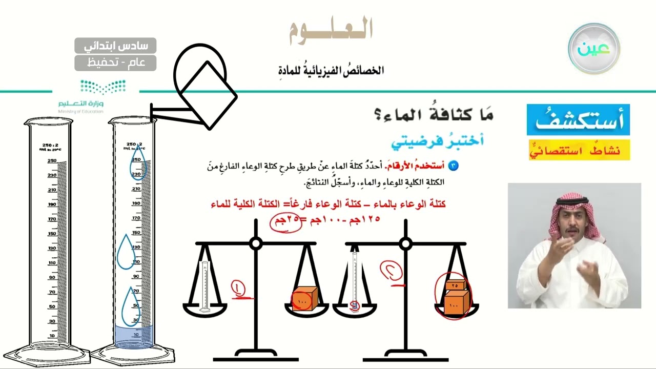 الخصائص الفيزيائية للمادة - العلوم - سادس ابتدائي
