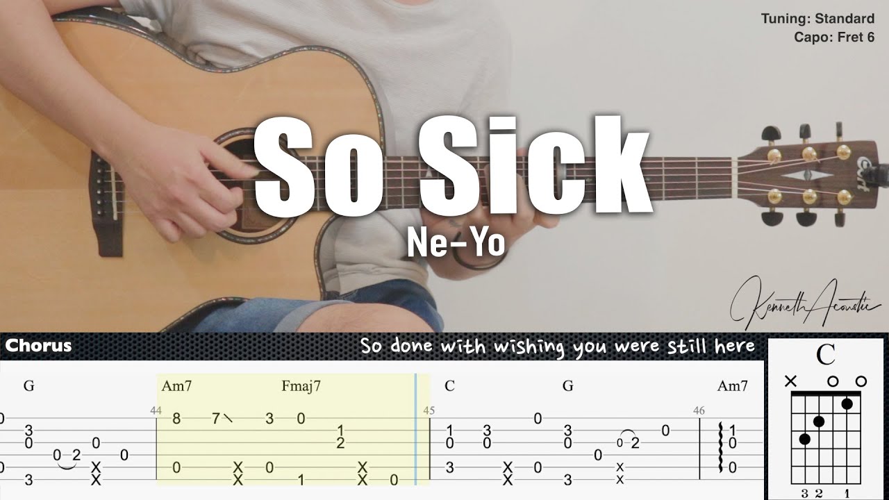 So Sick - Ne-Yo | Fingerstyle Guitar | TAB + Chords + Lyrics