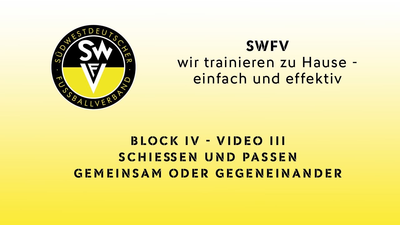 Passen und Schießen zu Hause trainieren - Block 4 - Video 3